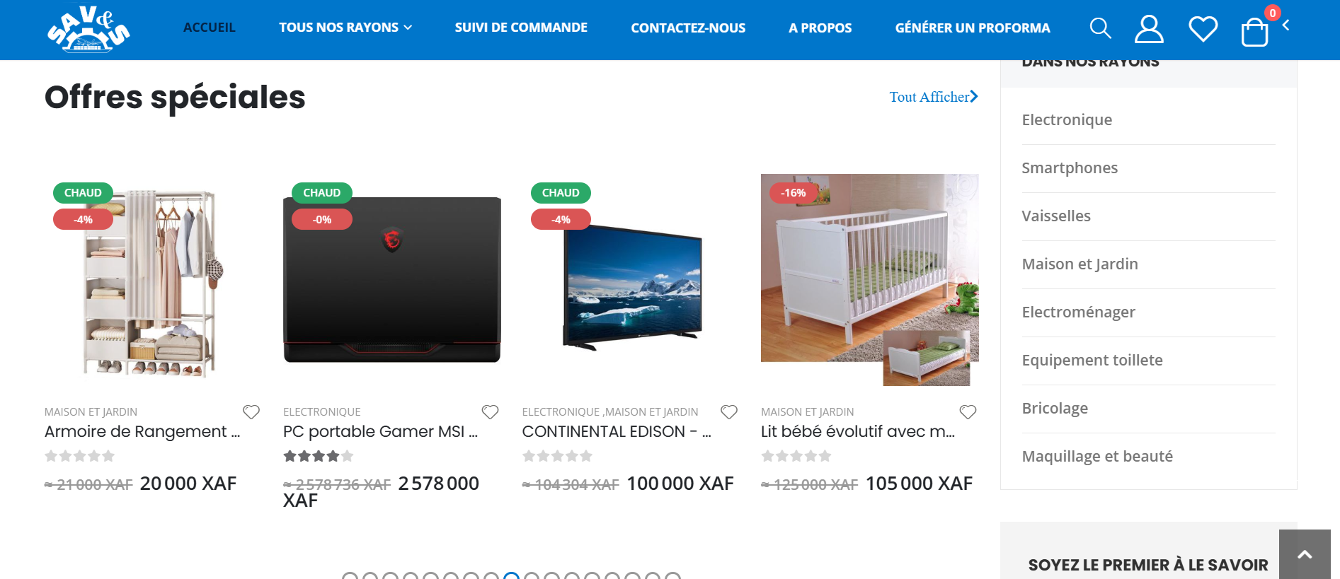 Interface de SufoServices montrant la gestion des achats et services